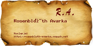 Rosenblüth Avarka névjegykártya